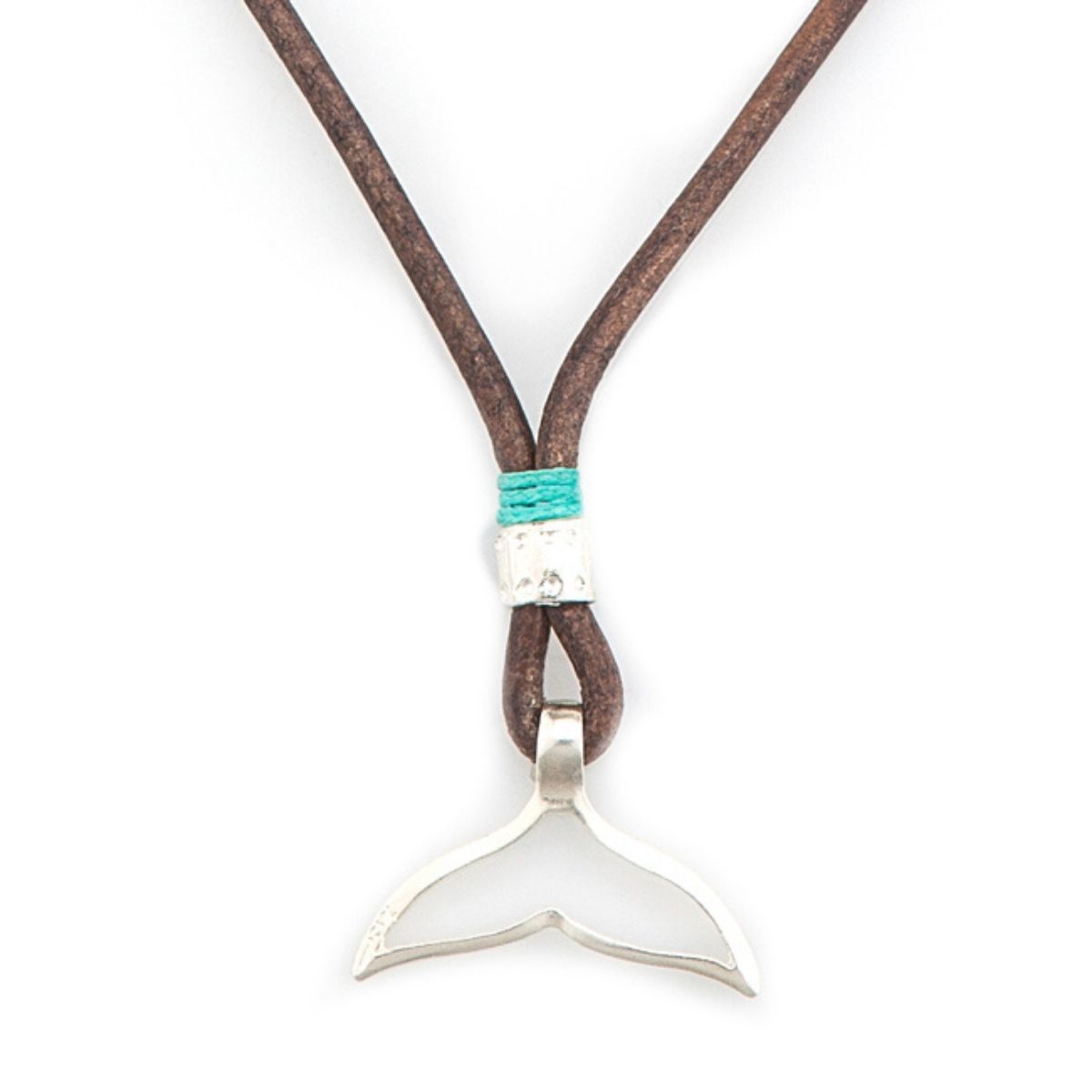 Whale Tail Leather Cut Out Necklace