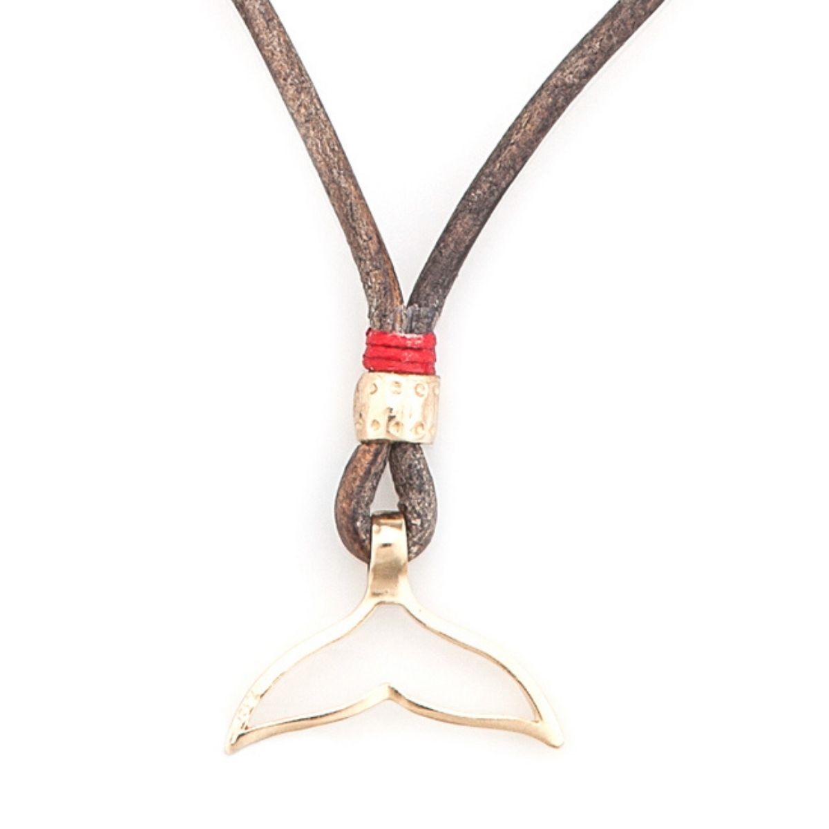Whale Tail Leather Cut Out Necklace