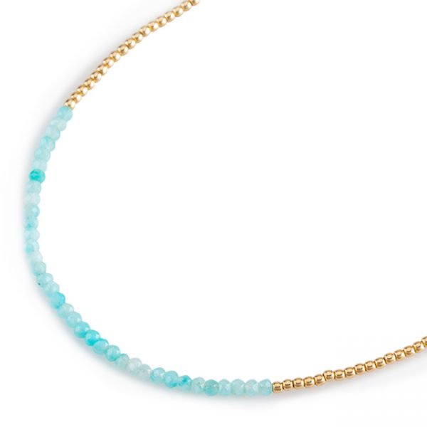 Turquoise Gems and Gold Necklace-0