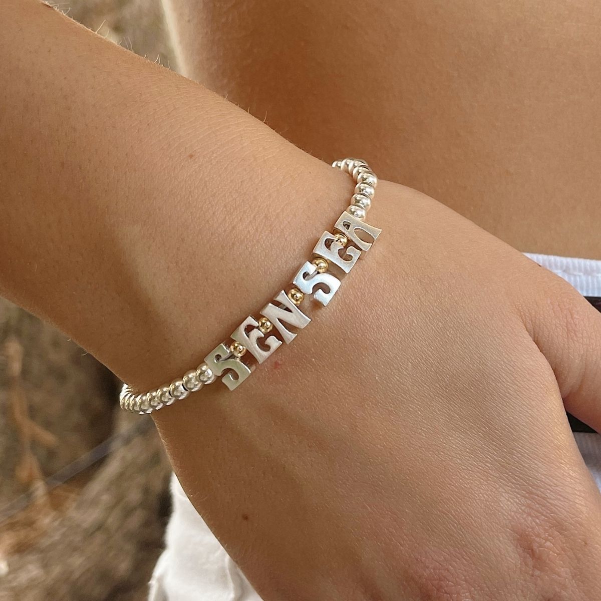 Silver SENSEA Letters Bracelet