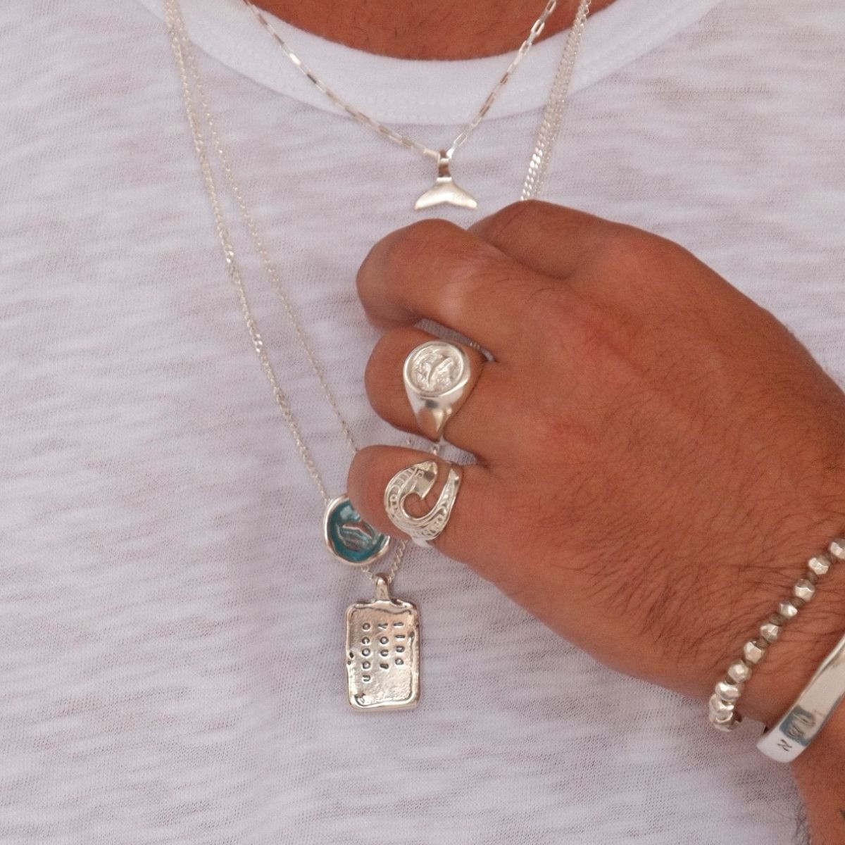 Rectangle FYO stamp necklace