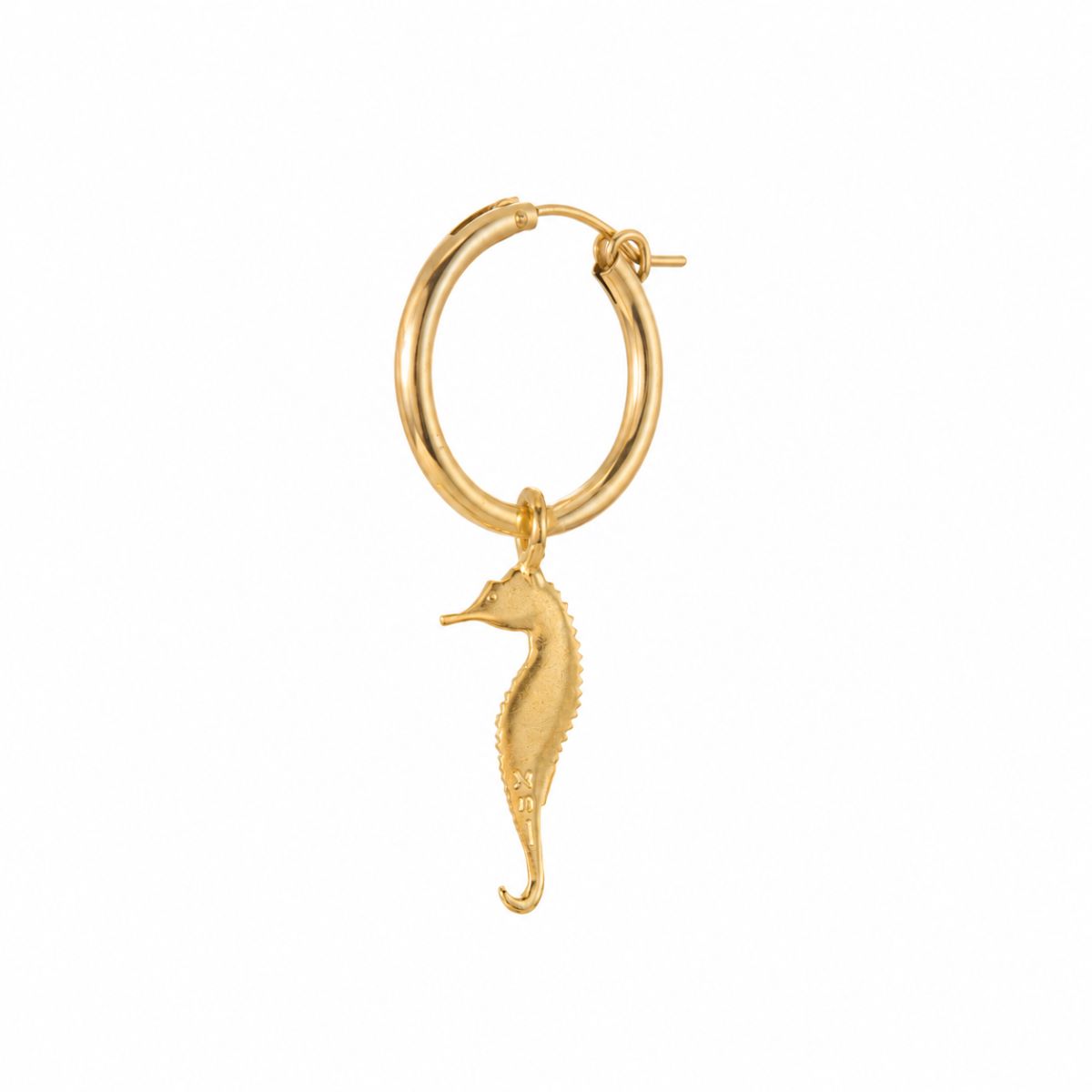 Seahorse Medium Hoop Earring