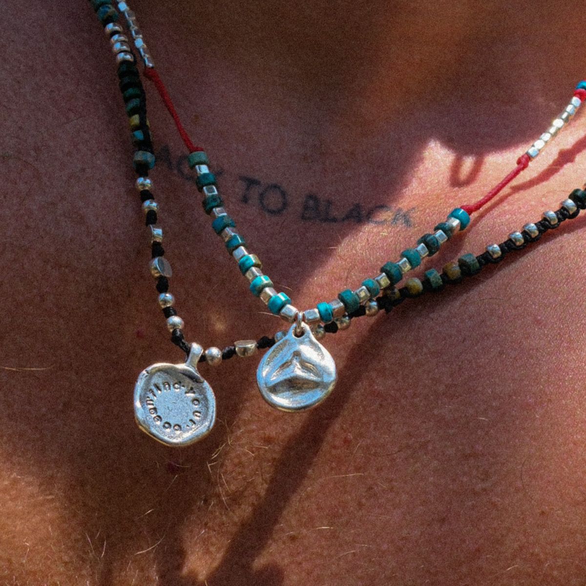 Large stamped whale PIA necklace